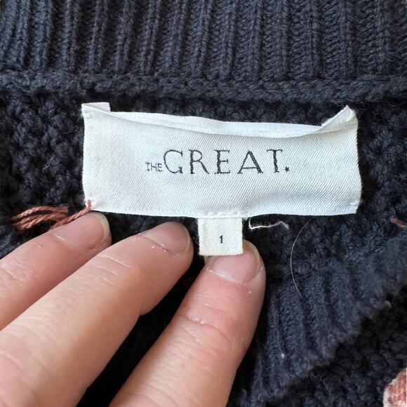 The Great. Bobble Sweater Navy - Picture 6 of 13